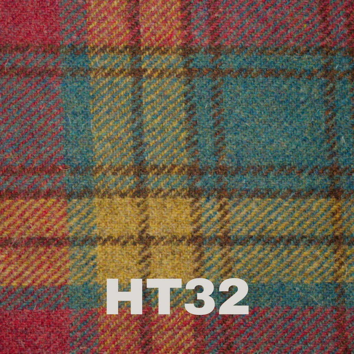 Rustic red, green and yellow tartan plaid tweed