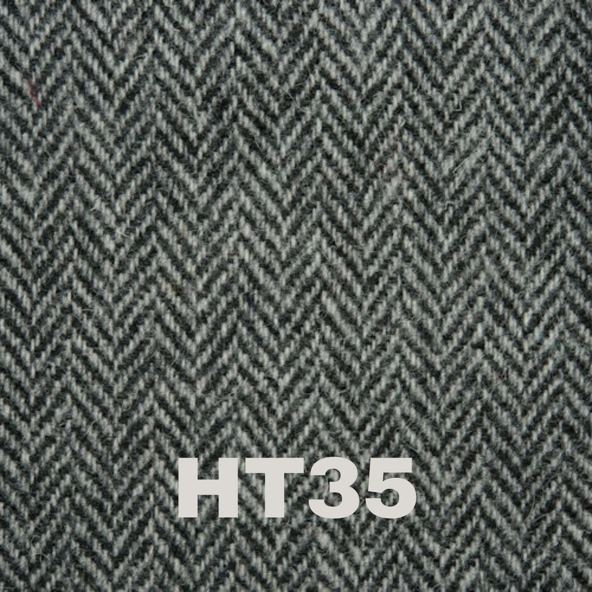 Black and Grey herringbone pattern harris tweed