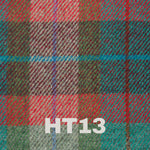 Green and orange tartan pattern harris tweed swatch