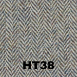 swatch of harris tweed in grey and white herringbone design