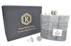 Grey Harris Tweed Hip Flask