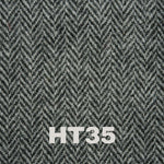 Black and Grey herringbone pattern harris tweed