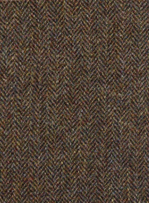 Dark Brown Herringbone Harris Tweed Swatch