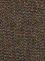 Dark Brown Herringbone Harris Tweed Swatch