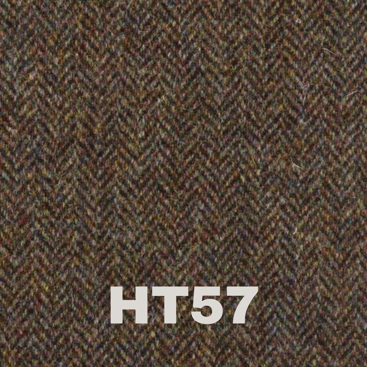 Dark brown herringbone design harris tweed swatch