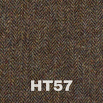 Dark brown herringbone design harris tweed swatch