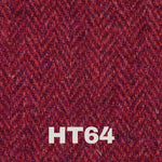 red wine coloured harris tweed in a herringbone pattern