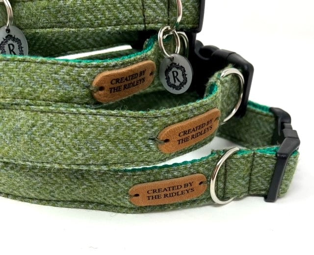 Dog Collar with matching Lead and Bow Tie - Various Tweeds