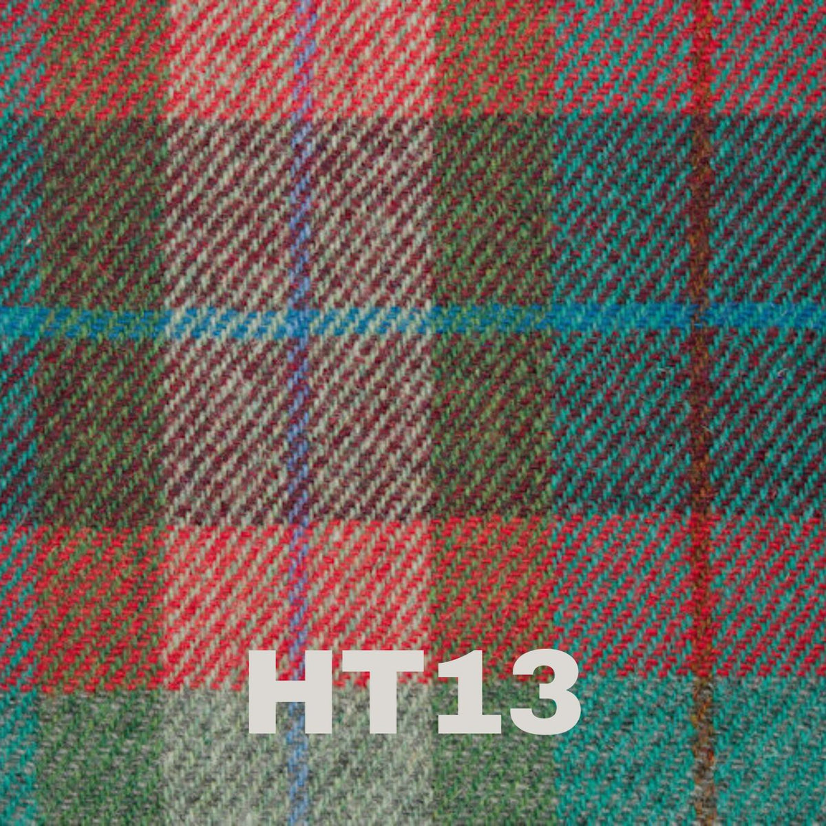 Green and orange tartan pattern harris tweed swatch