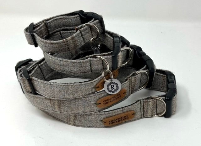 Dog Collar - Grey Tweed