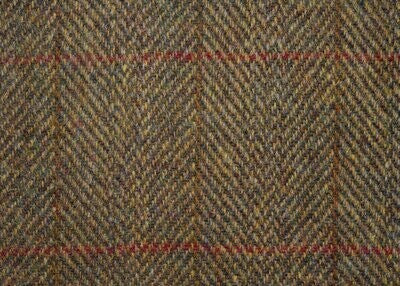 Harris Tweed Swatch in Brown Herringbone pattern