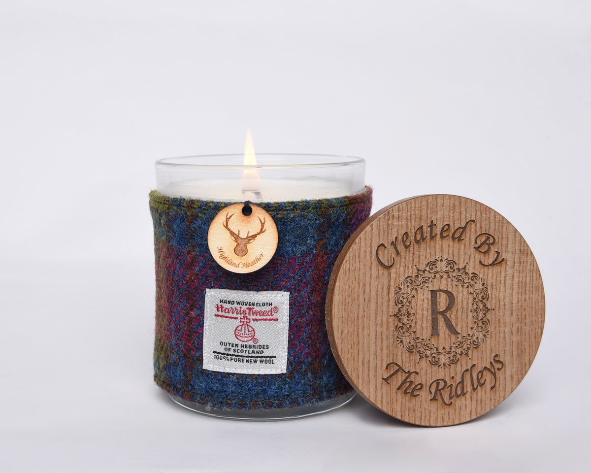 Heather Soy Candle with Harris Tweed Sleeve