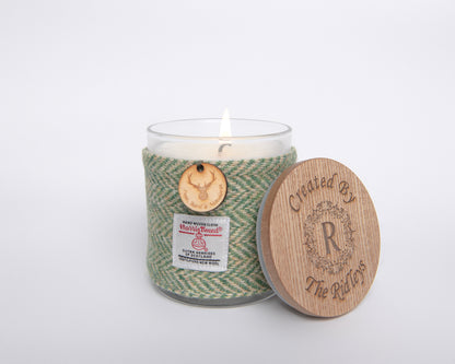 Lime Basil & Mandarin Soy Candle with Harris Tweed Sleeve