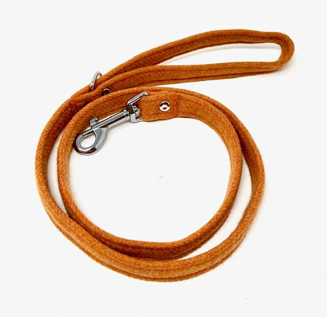Dog Lead - Orange Tweed
