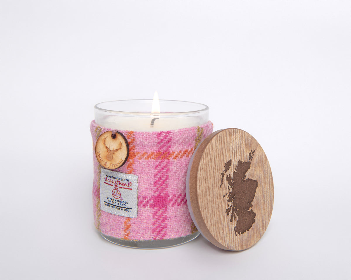 Pear & Freesia Soy Candle with Harris Tweed Sleeve