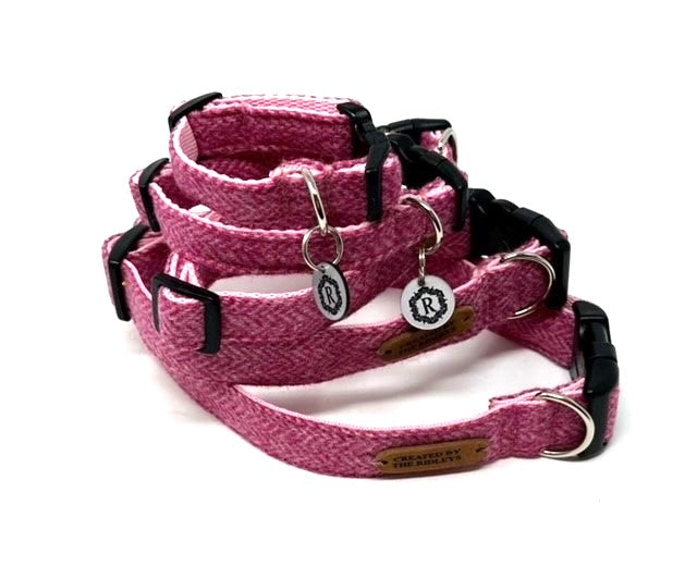 Dog Collar with matching Lead and Bow Tie - Various Tweeds