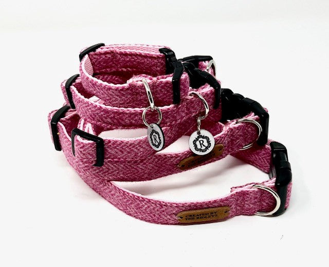 Dog Collar with matching Lead and Bow Tie - Various Tweeds