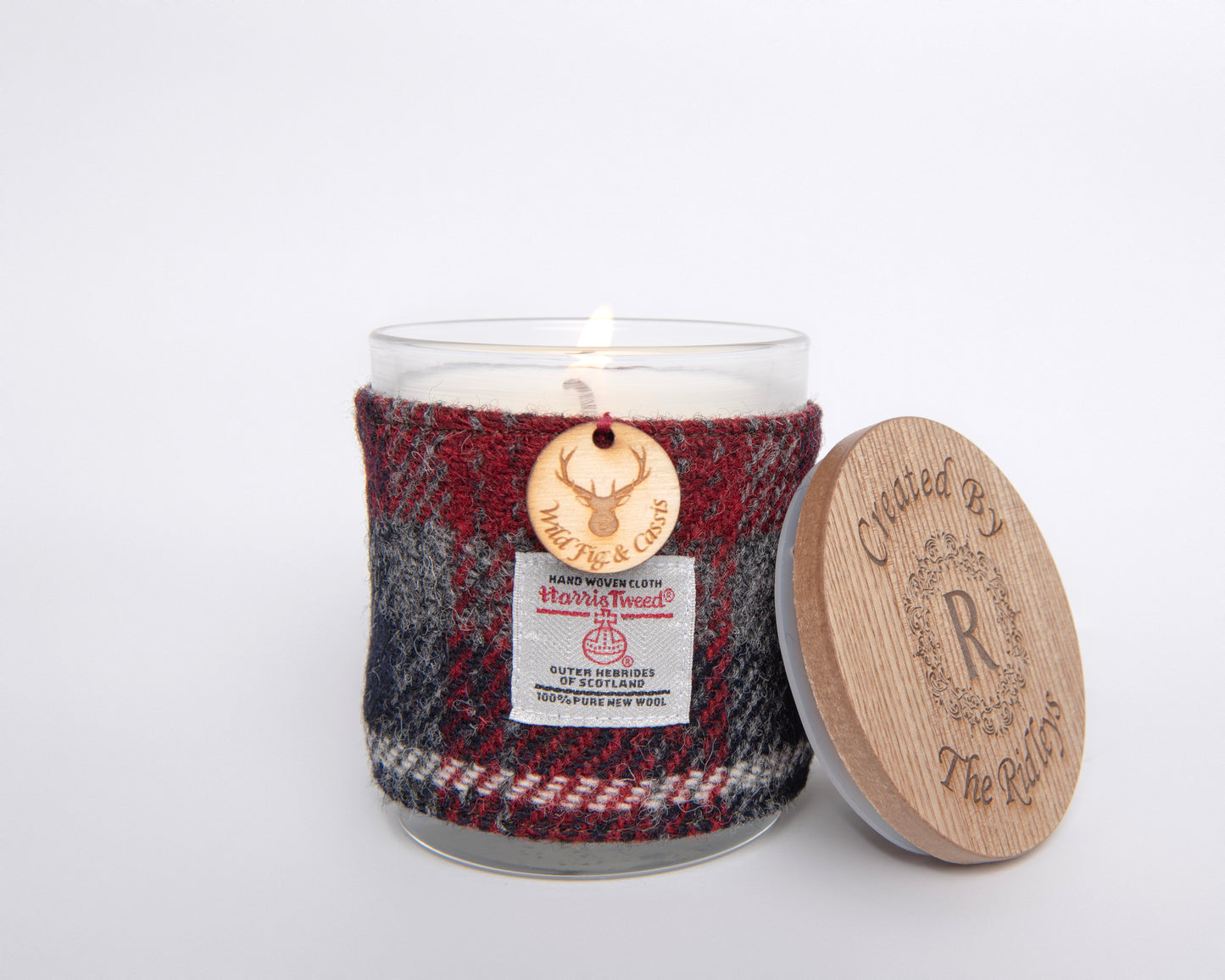 Wild Fig & Cassis Soy Candle with Harris Tweed Sleeve