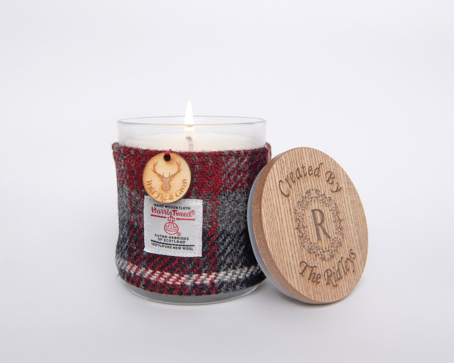 Wild Fig & Cassis Soy Candle with Harris Tweed Sleeve