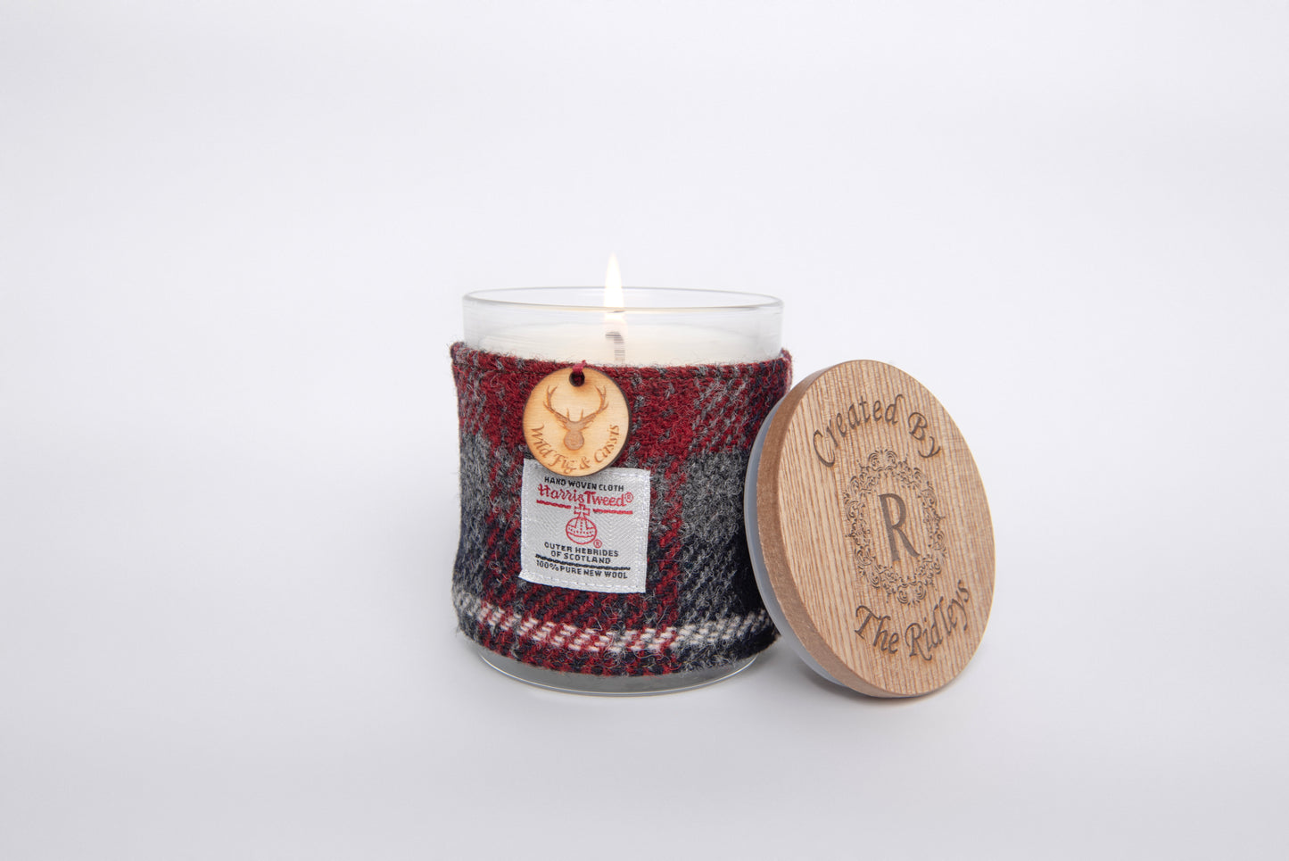 Wild Fig & Cassis Soy Candle with Harris Tweed Sleeve