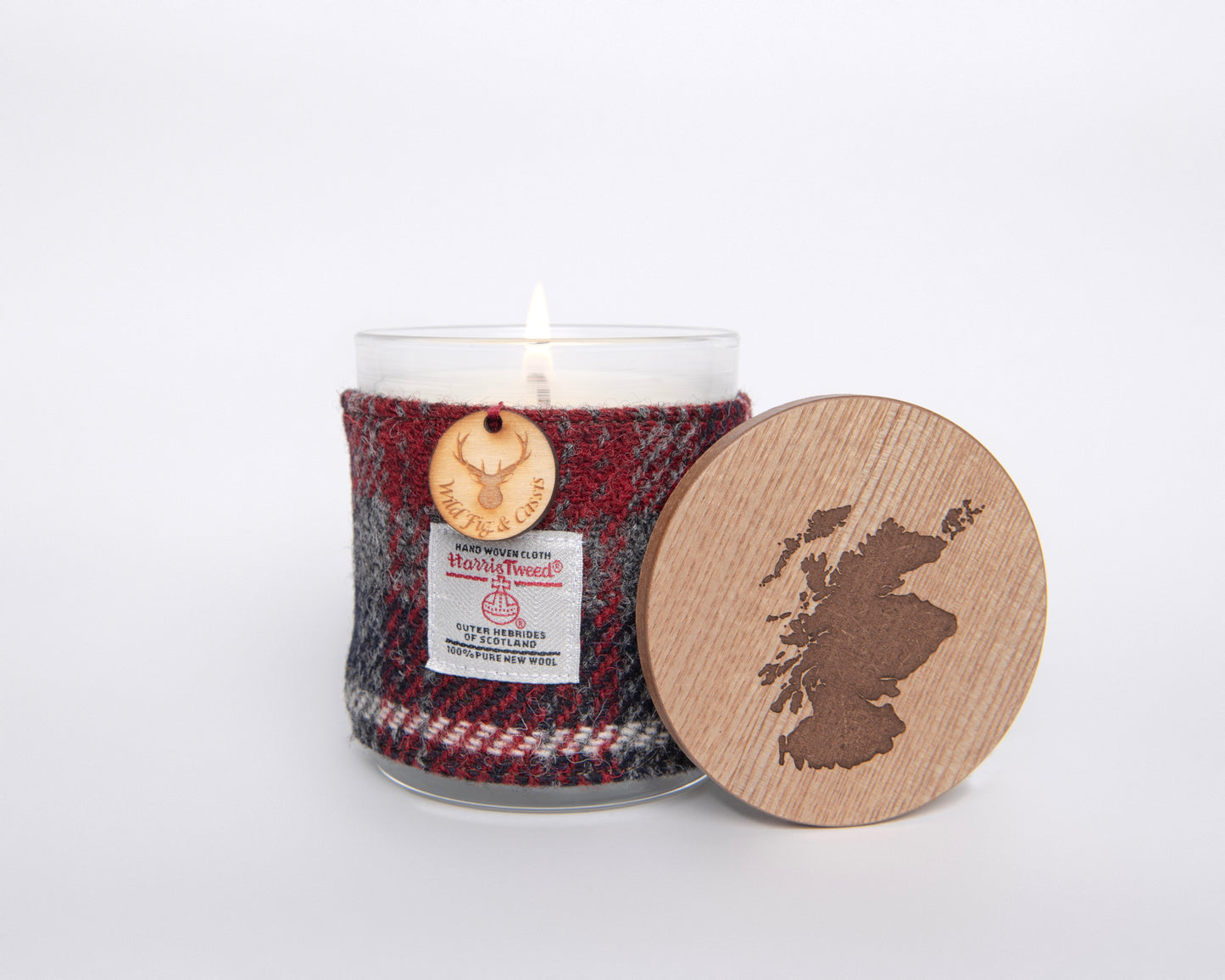 Wild Fig & Cassis Soy Candle with Harris Tweed Sleeve