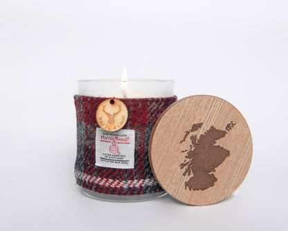 Wild Fig & Cassis Soy Candle with Harris Tweed Sleeve