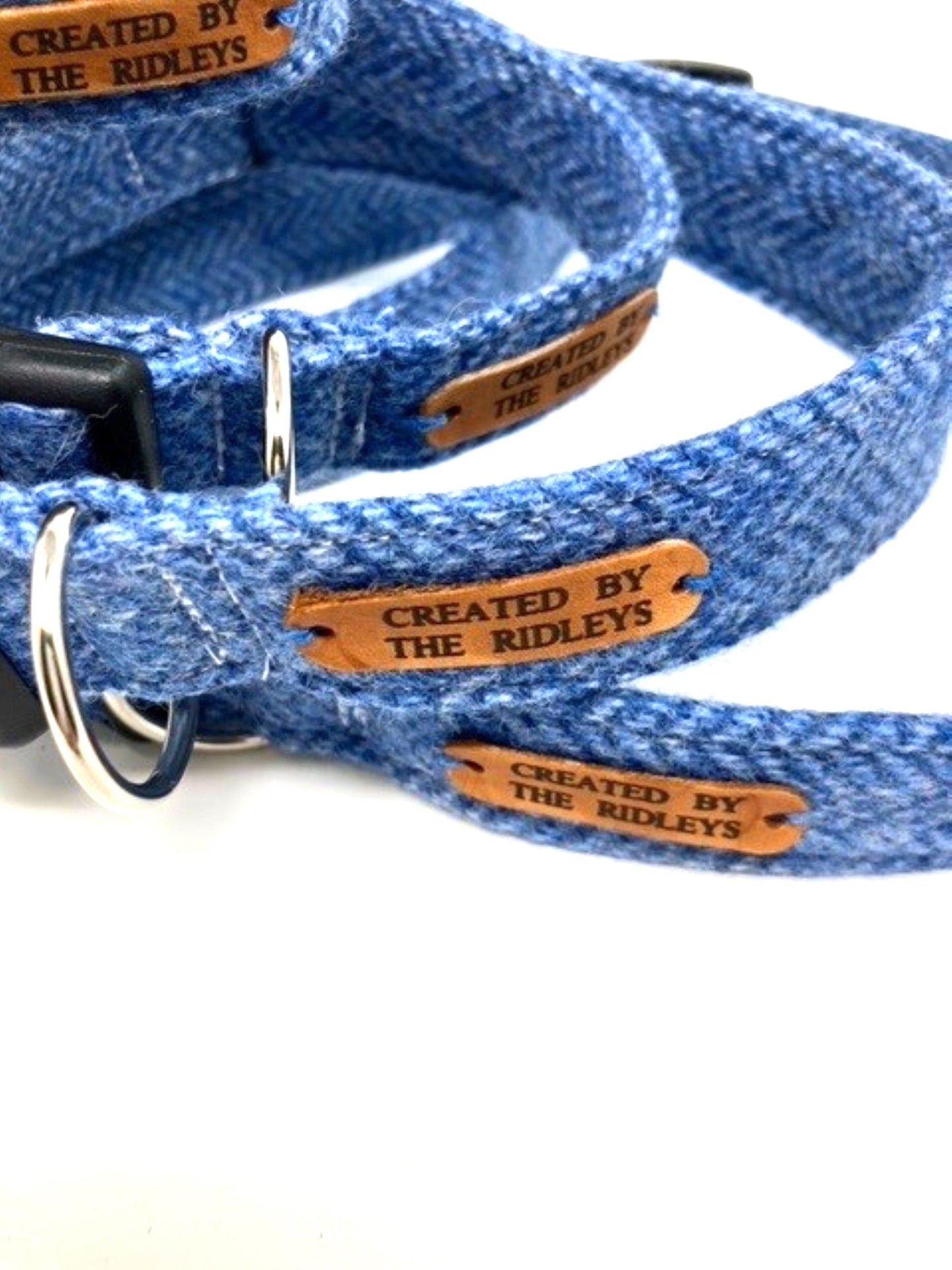 Tweed Dog Bow Tie - Blue Herringbone