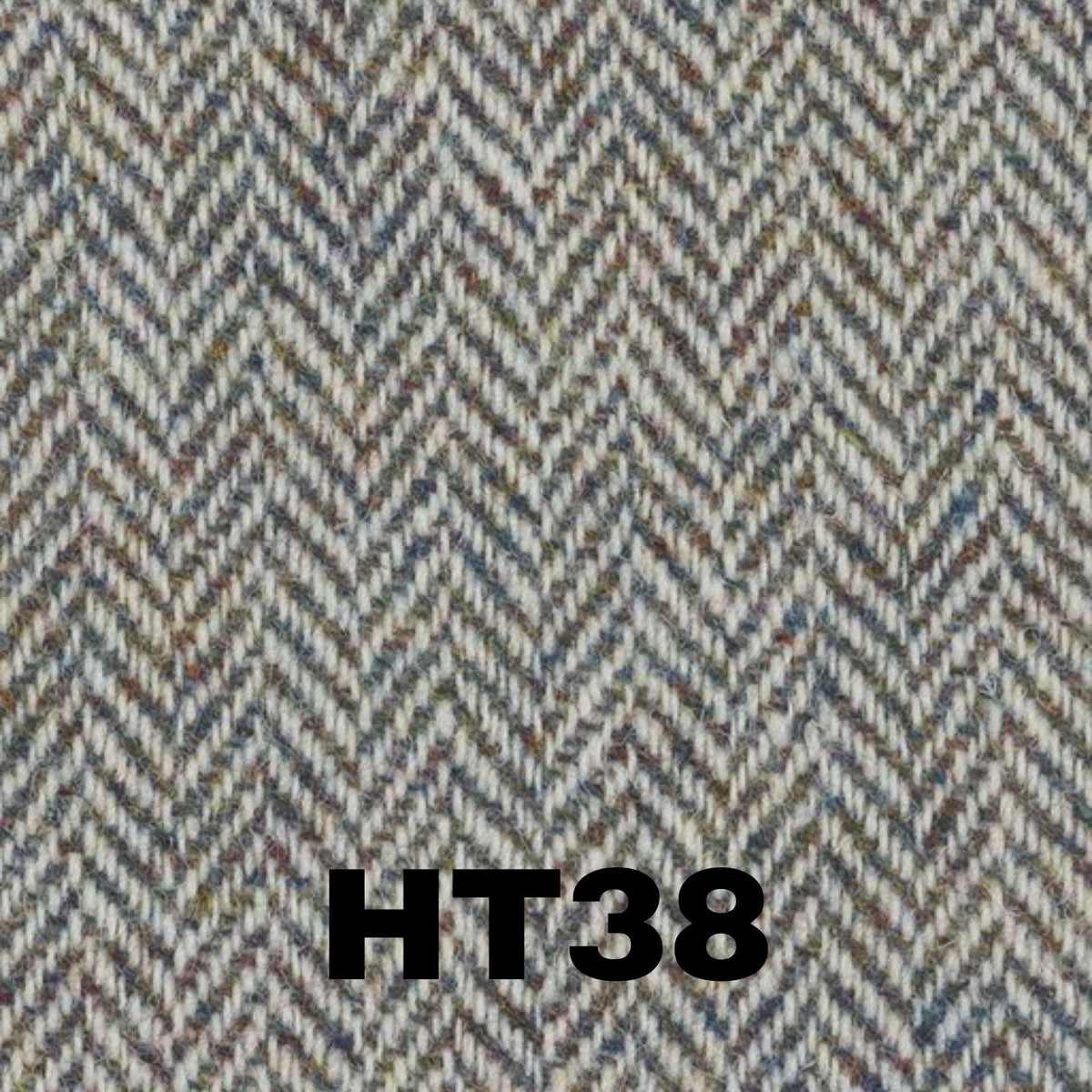 swatch of harris tweed in grey and white herringbone design