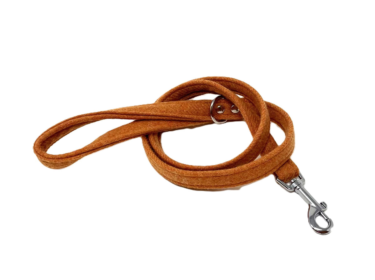 Dog Lead - Orange Tweed