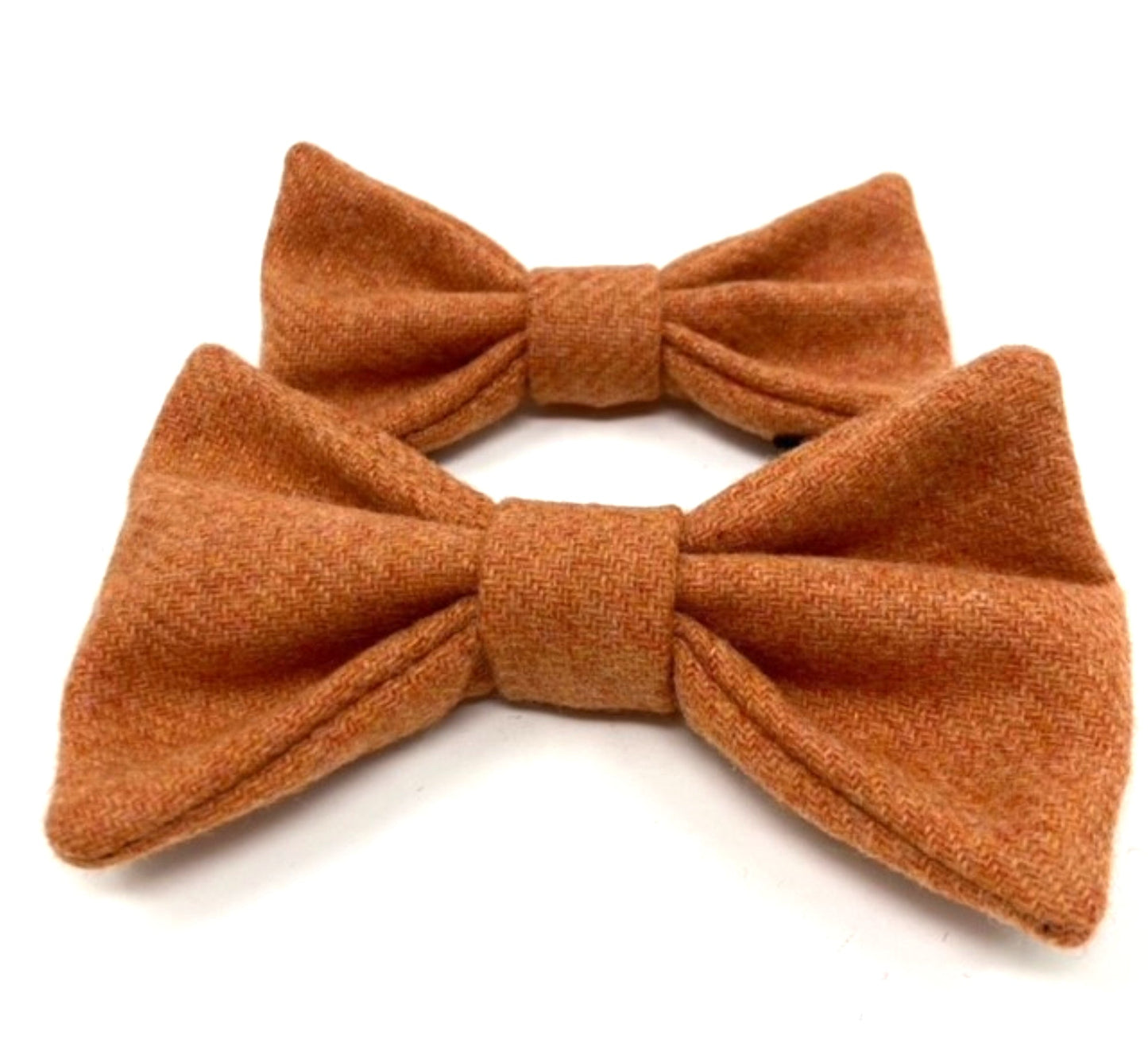 Tweed Dog Bow Tie - Plain Orange