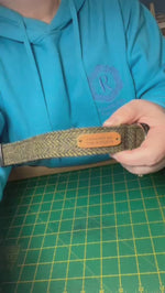 Moss Herringbone Tweed Dog Collar