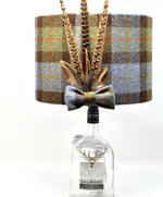 McLeod Tartan Harris Tweed Lampshade with real Pheasant Feathers