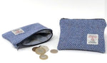 Harris Tweed Coin Purse Blue Herringbone