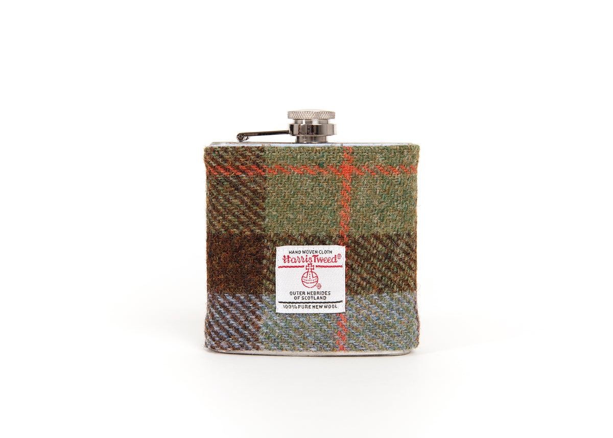 Harris Tweed Hip Flask with MacLeod Tartan