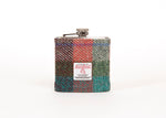 Harris Tweed Hip Flask - Orange and Green Pattern