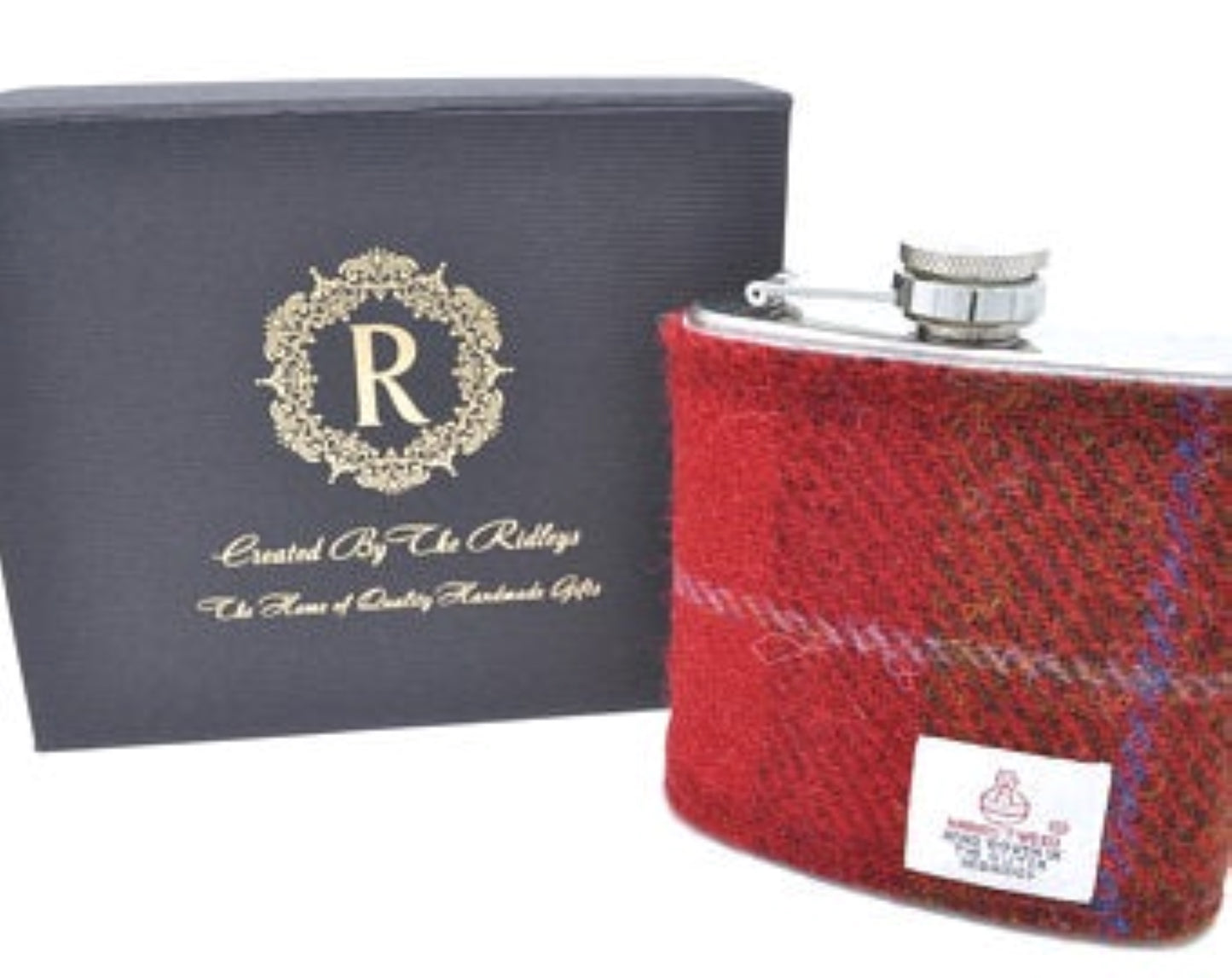 Harris Tweed Cufflink and Hip Flask Gift Set