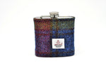 Harris Tweed Hip Flask multicoloured tartan HT19 on it own