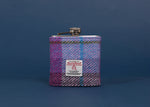 Harris Tweed Hip Flask - Purple Lilac Lavender