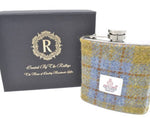 Harris Tweed Cufflink and Hip Flask Gift Set