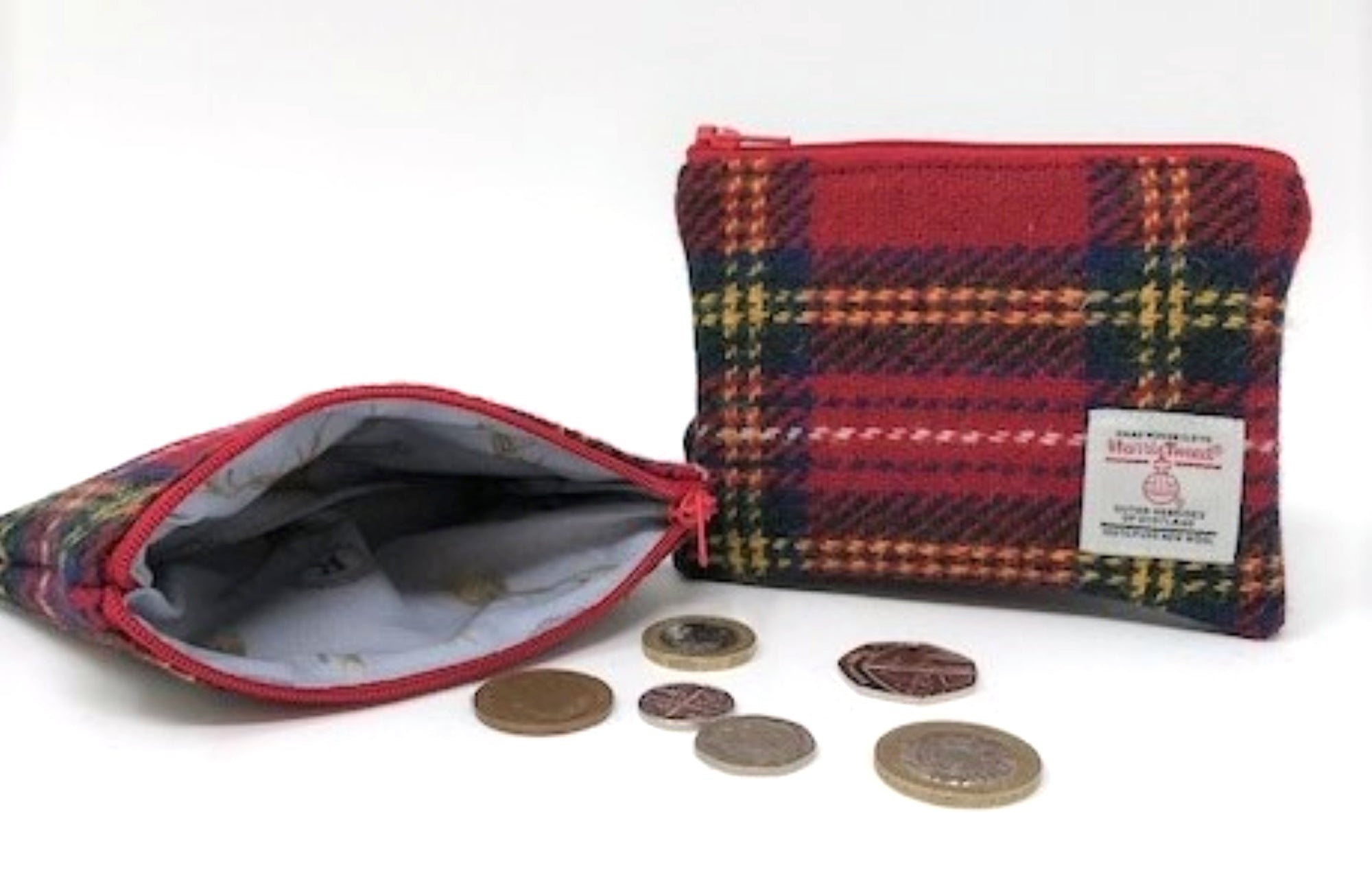 Harris Tweed Coin Purse - Red Royal Stewart Tartan