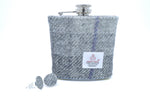 Harris Tweed Cufflink and Hip Flask Gift Set