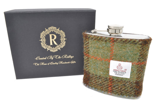 Harris Tweed Hip Flask with MacLeod Tartan