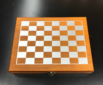 Harris Tweed 8oz Hip Flask Chess Gift Set