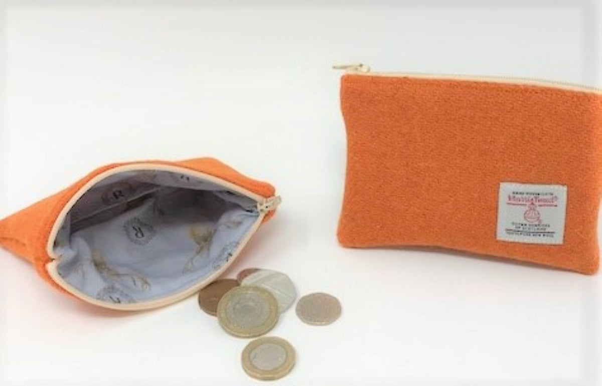 Harris Tweed coin purse Orange