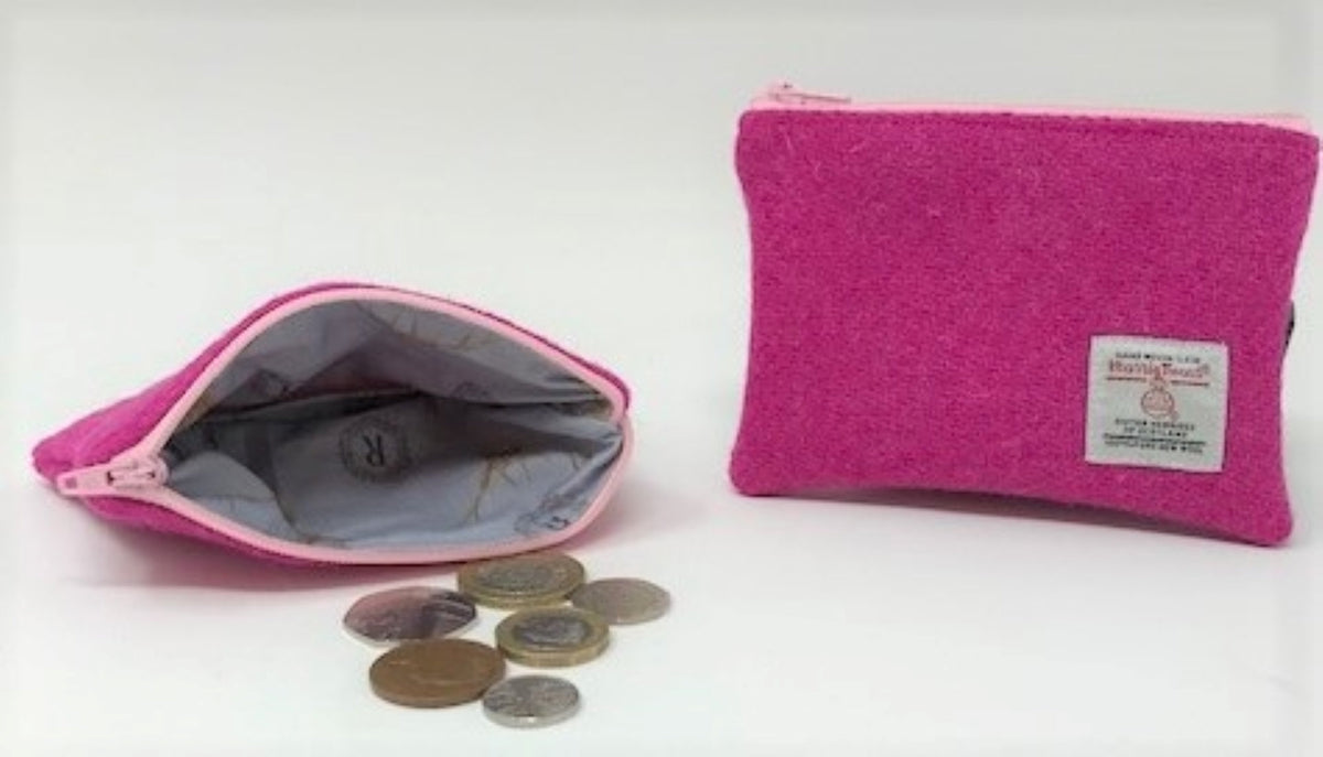 Harris Tweed coin purseFusia Pink