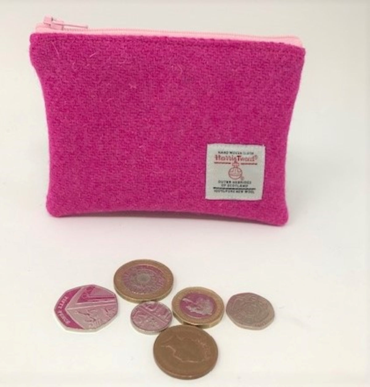 Harris Tweed coin purseFusia Pink