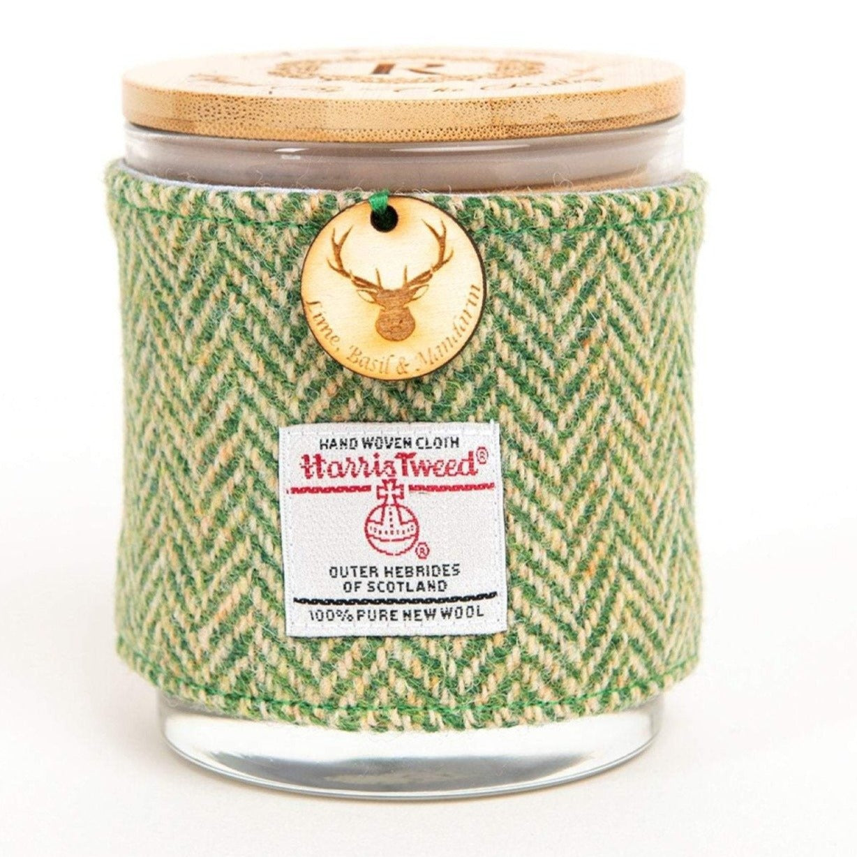 Lime Basil and Mandarin Candle with Harris Tweed Sleeve
