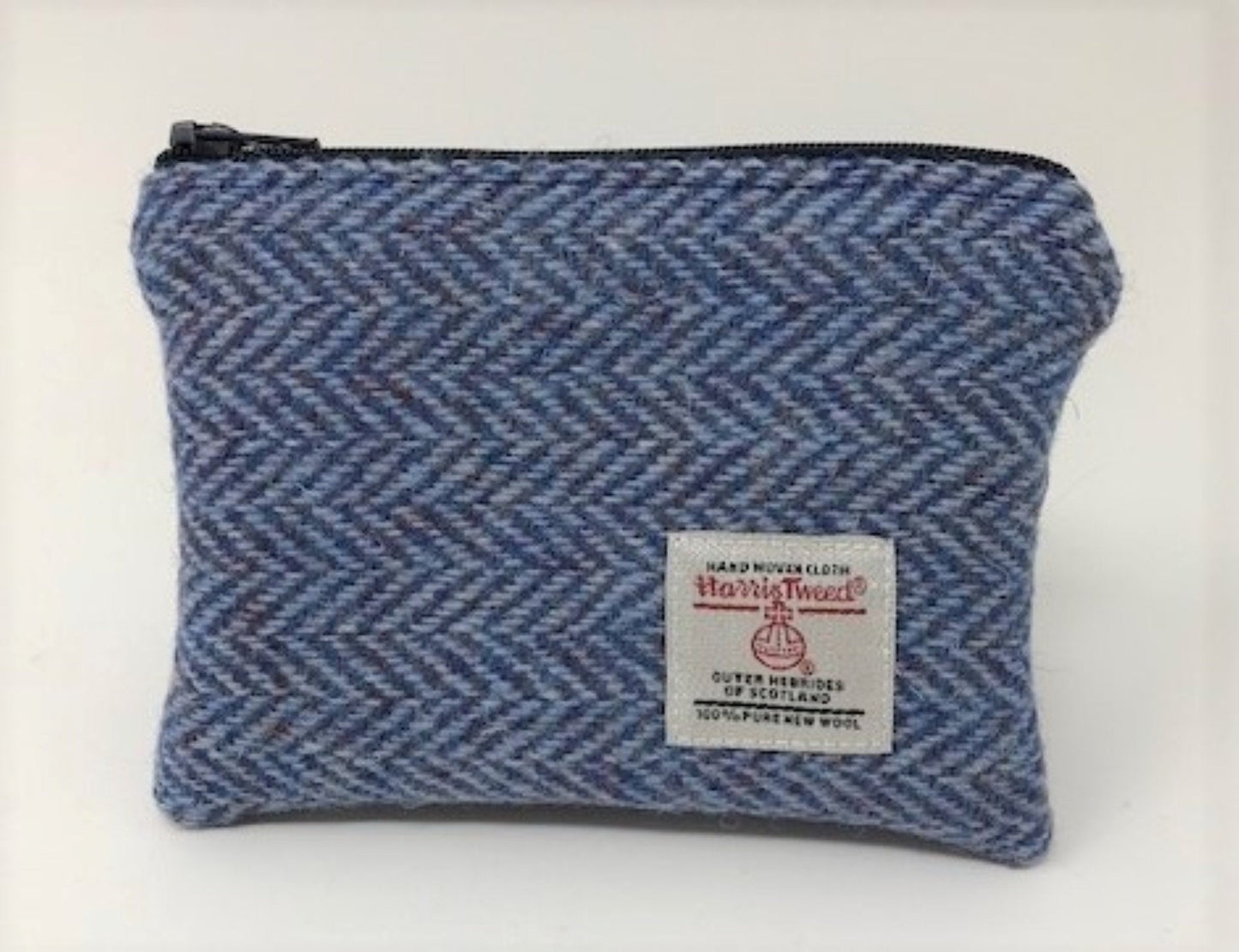 Harris Tweed coin purse Blue Herringbone