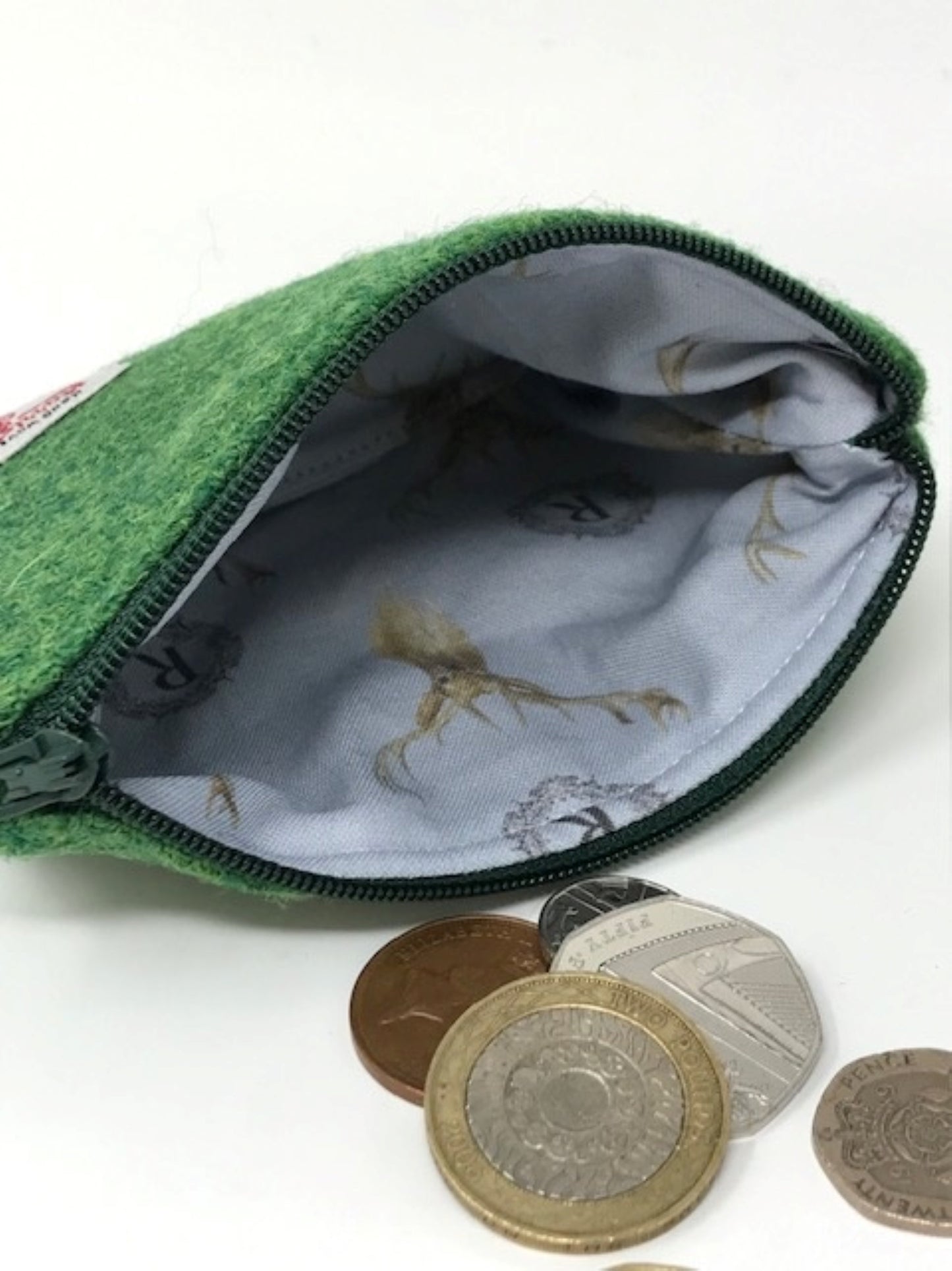 Harris Tweed coin purse Emerald Green