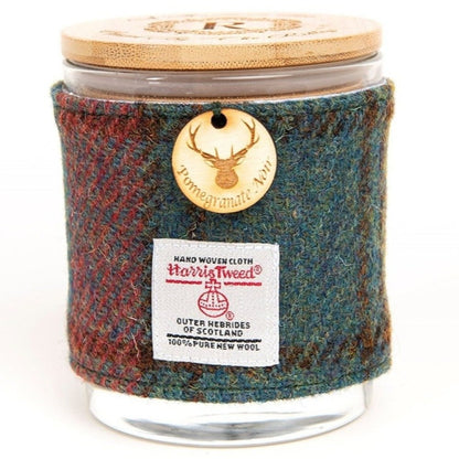 Pomegranate Noir Soy Candle with Harris Tweed Sleeve